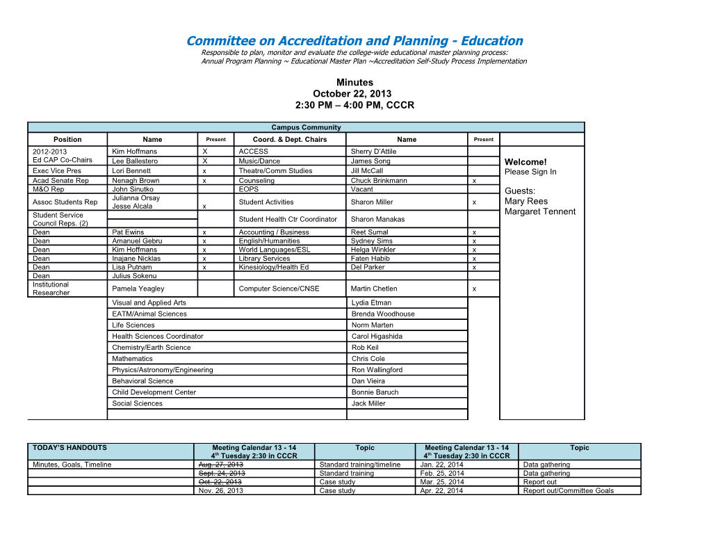 Committee on Accreditation and Planning - Education