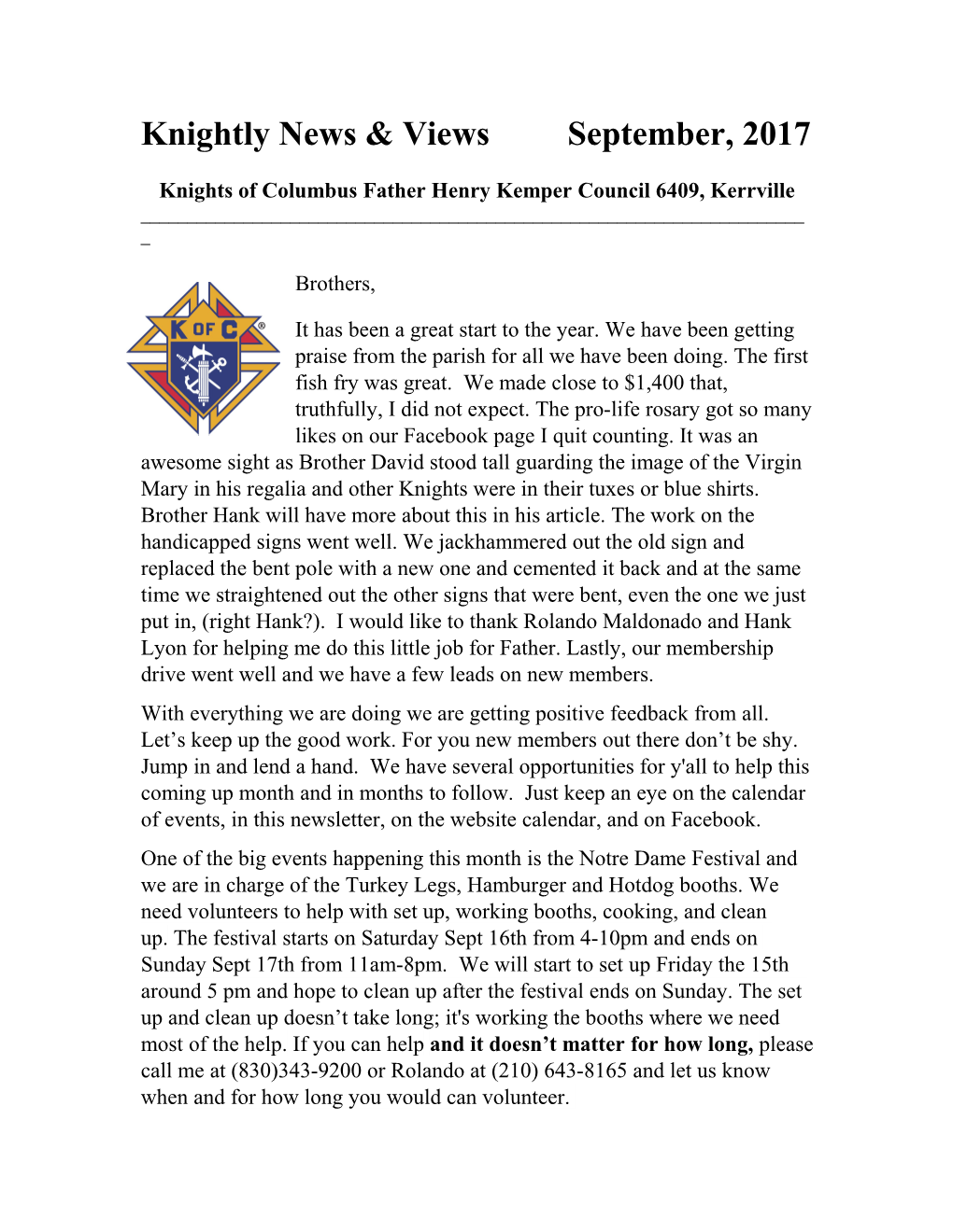 Knightly News & Views s1