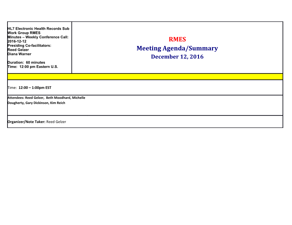 How to Reference ONC Take Homes in RMES Path Forward