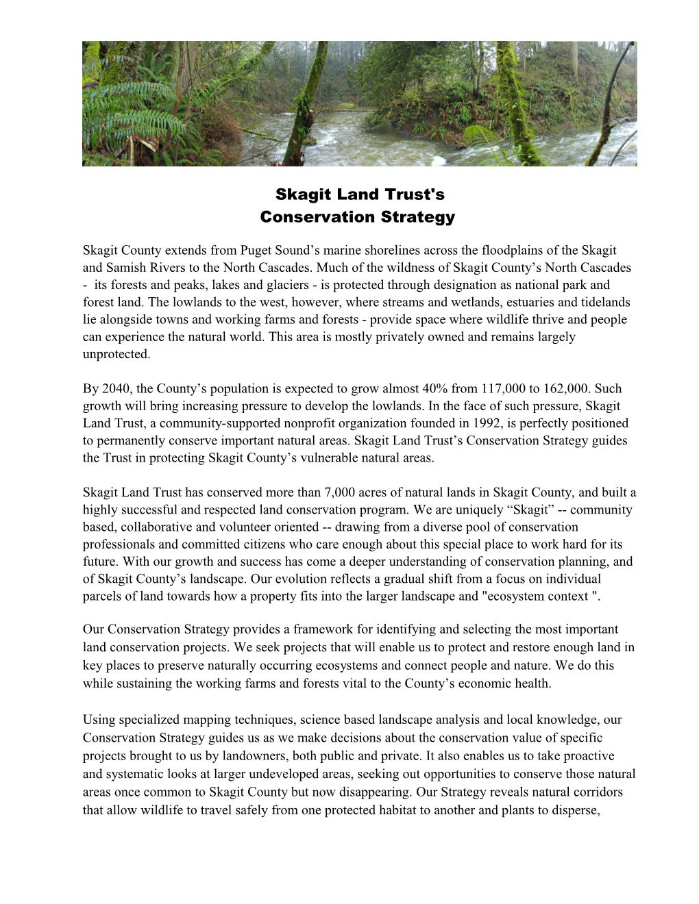 Conservation Strategy