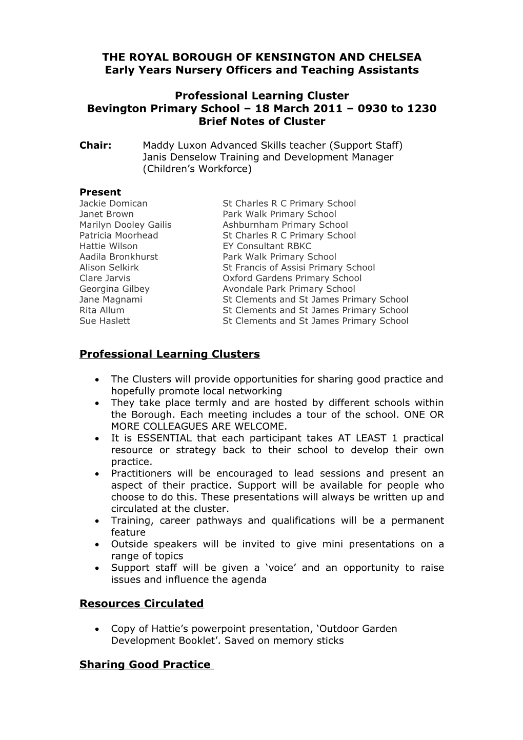 Primary Teaching Assistants/Early Years Nursery Officers and Teaching Assistants Professional