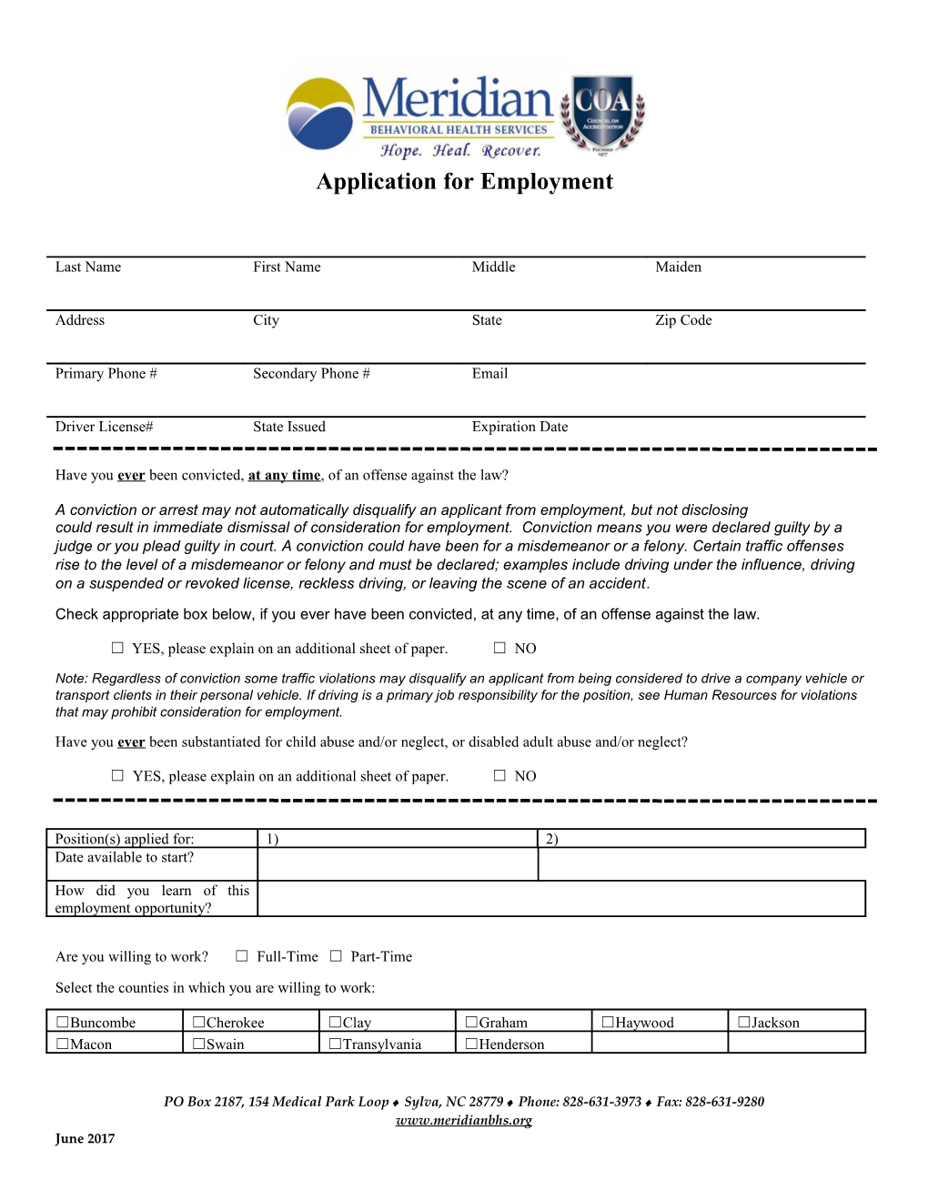 Application for Employment s66