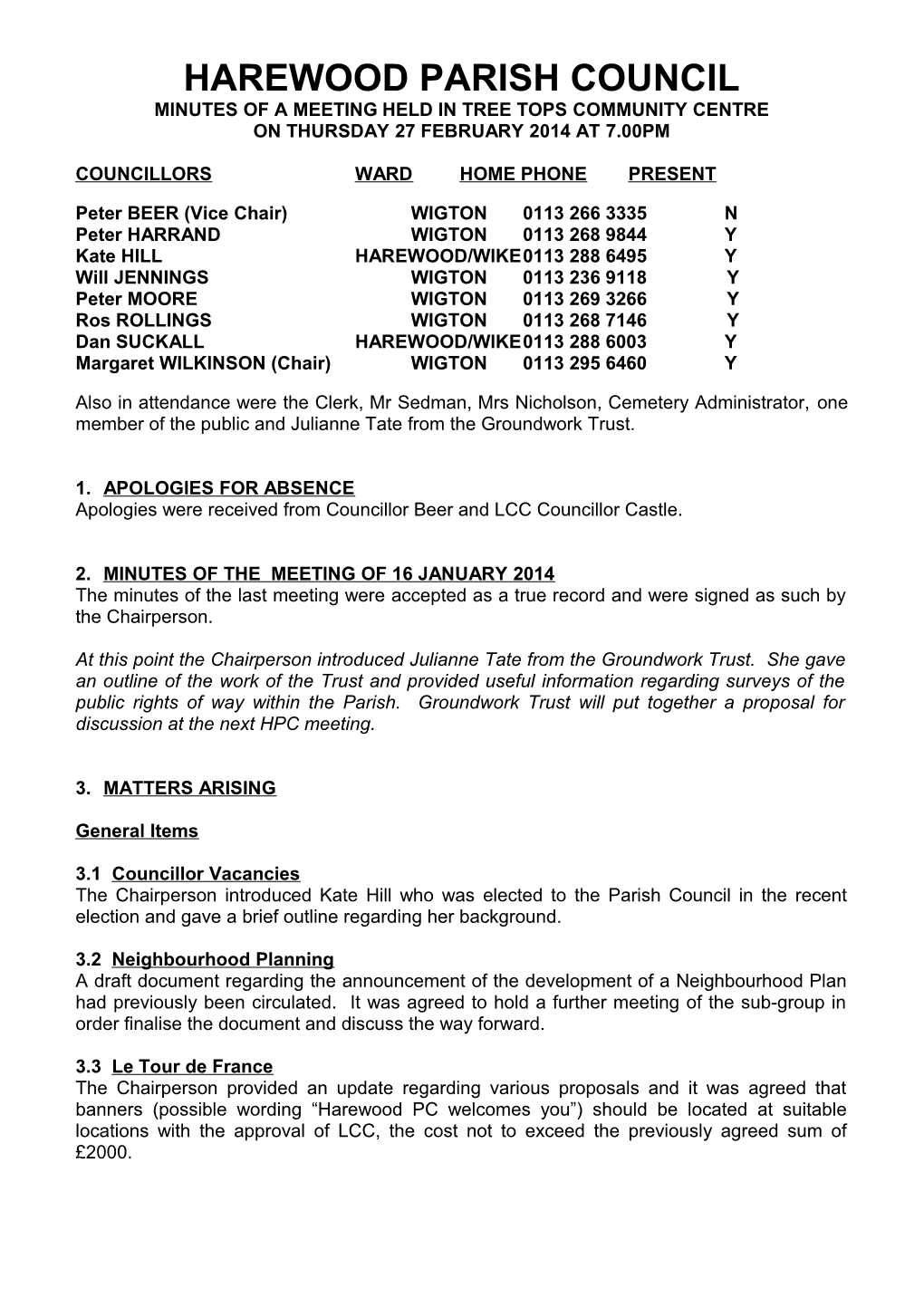 Harewood Parish Council