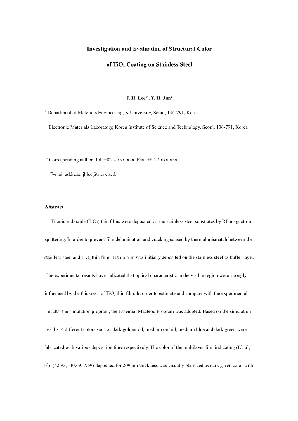 Titanium Dioxide (Tio2) Thin Films Were Deposited on Stainless Steel Sheet (304SS) by RF