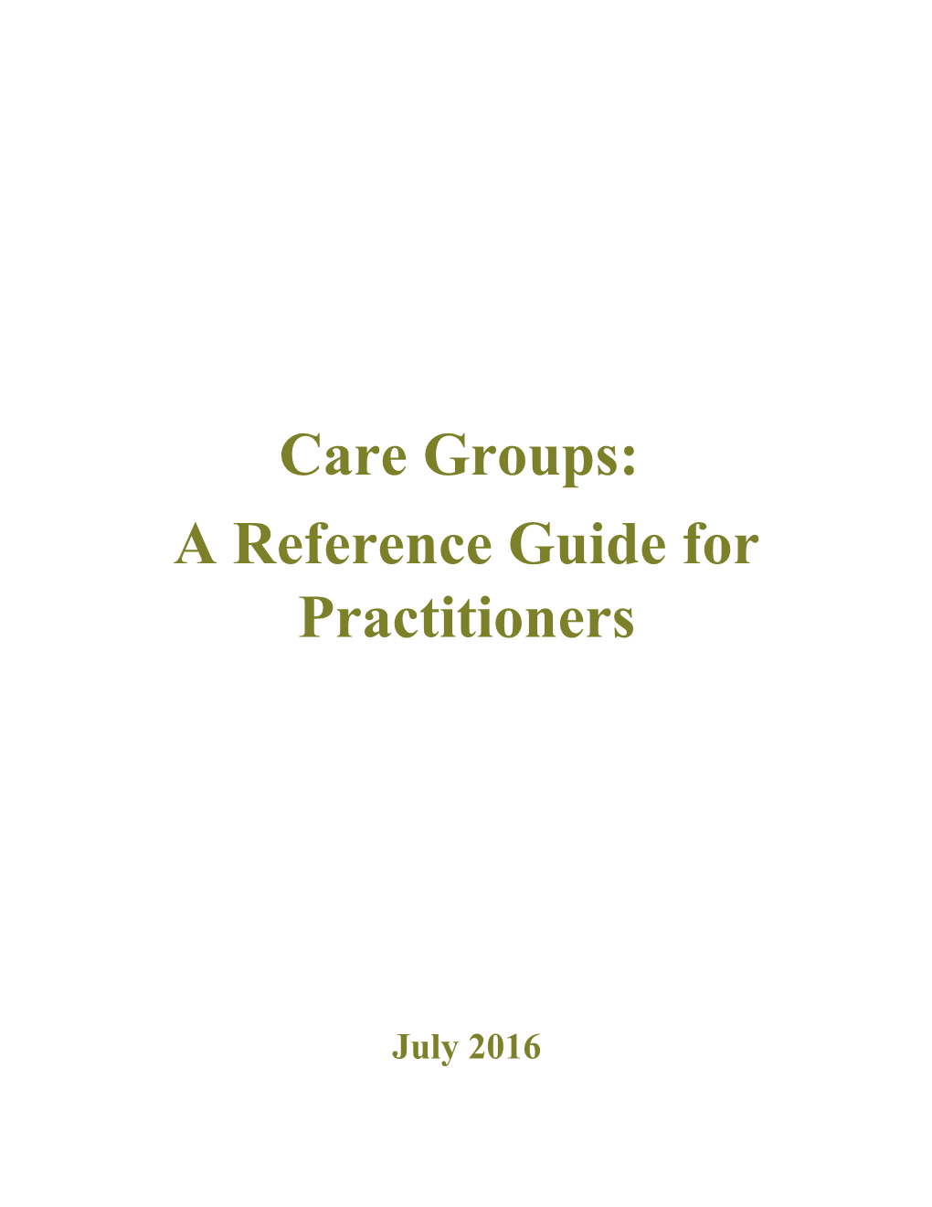 A Reference Guide for Practitioners