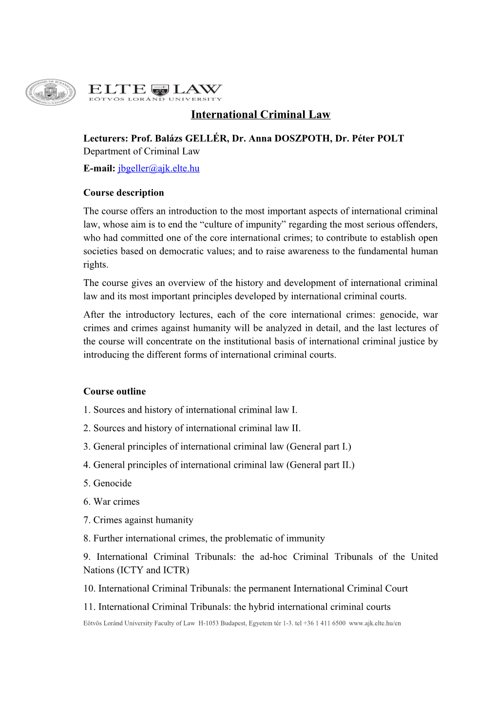 International Criminal Law