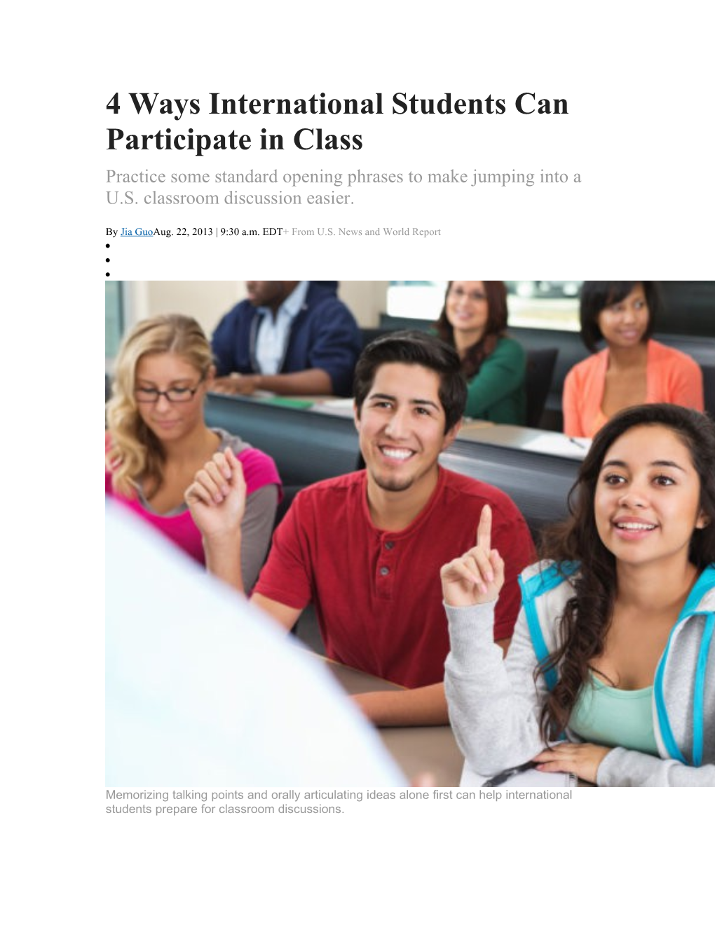 4 Ways International Students Can Participate in Class