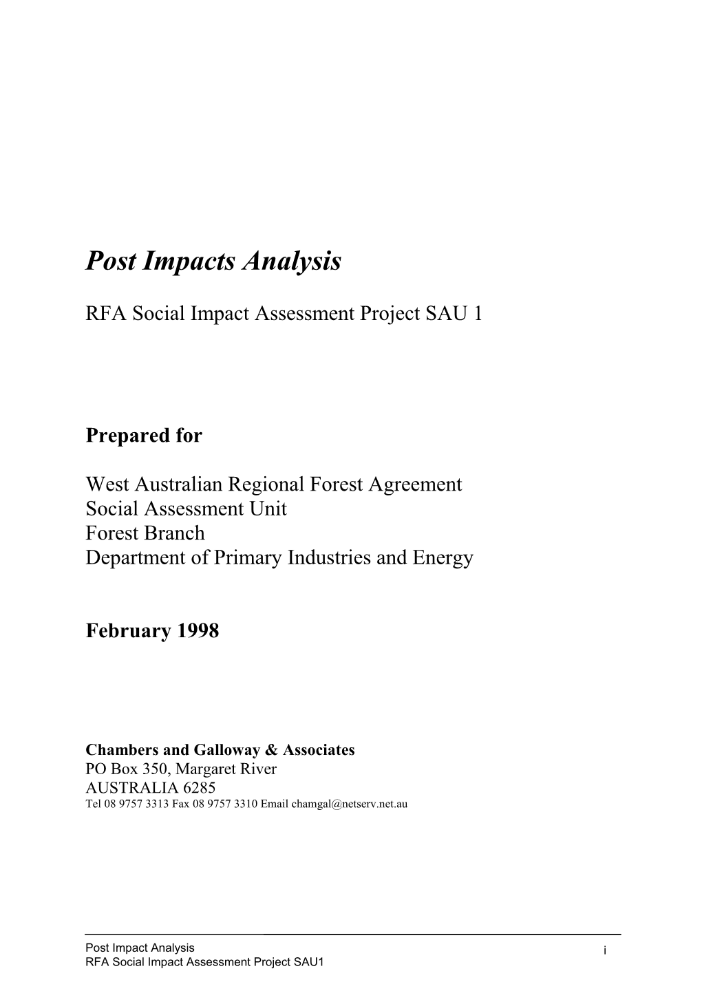 Post Impacts Analysis