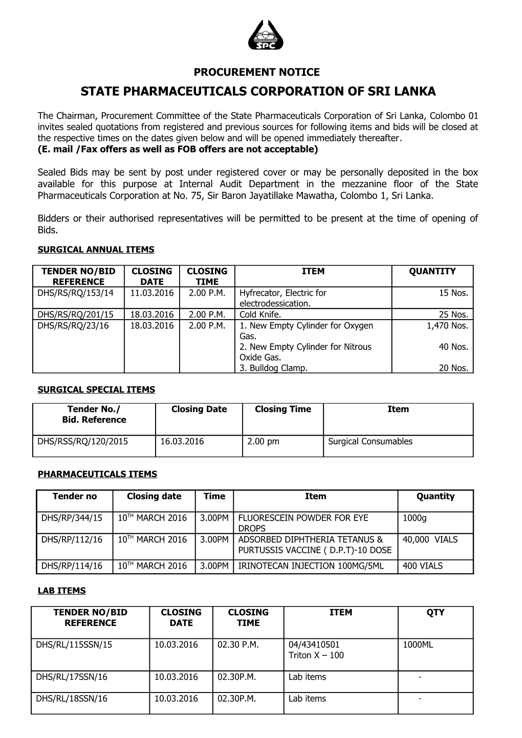 State Pharmaceuticals Corporation of Sri Lanka s4