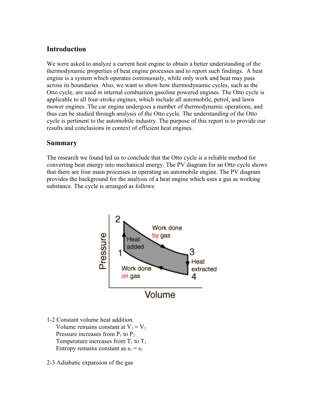 1-2 Constant Volume Heat Addition