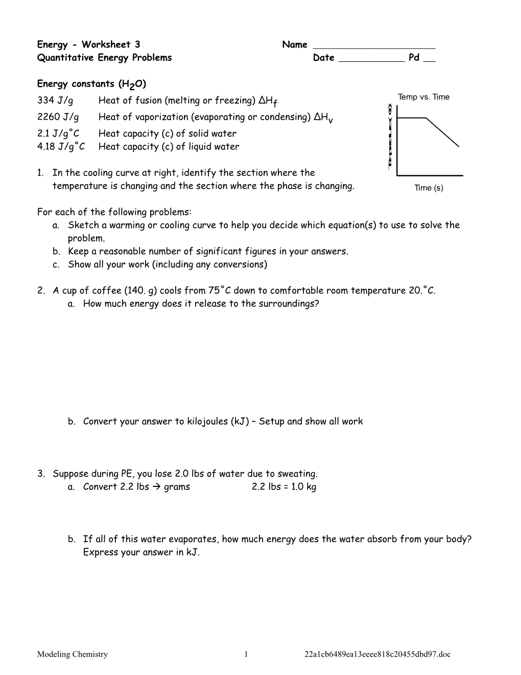 Quantitative Energy Problems Date Pd