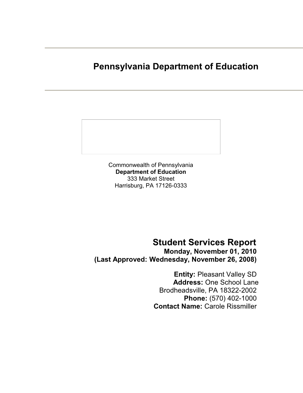 Pennsylvania Department of Education s1