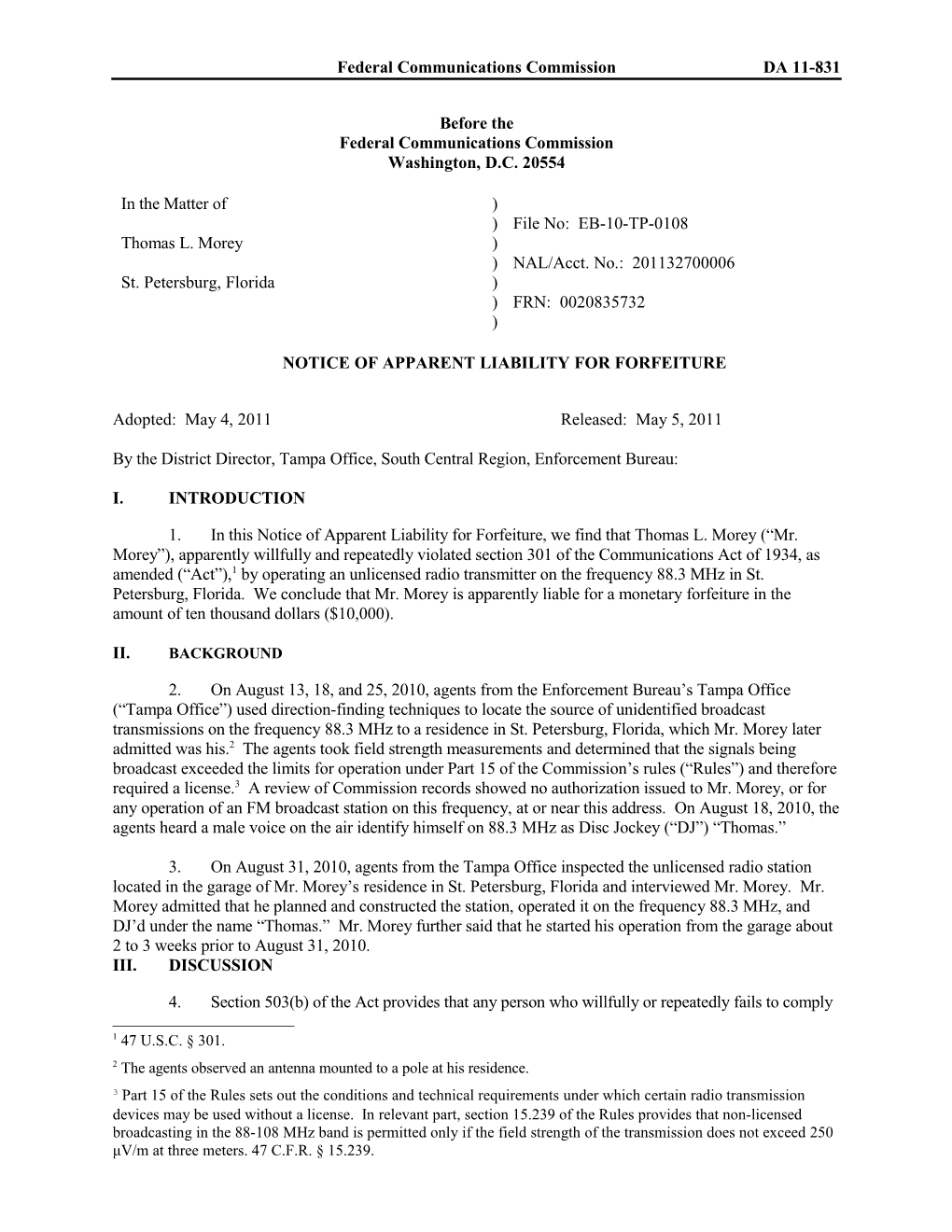 Notice of Apparent Liability for Forfeiture s13