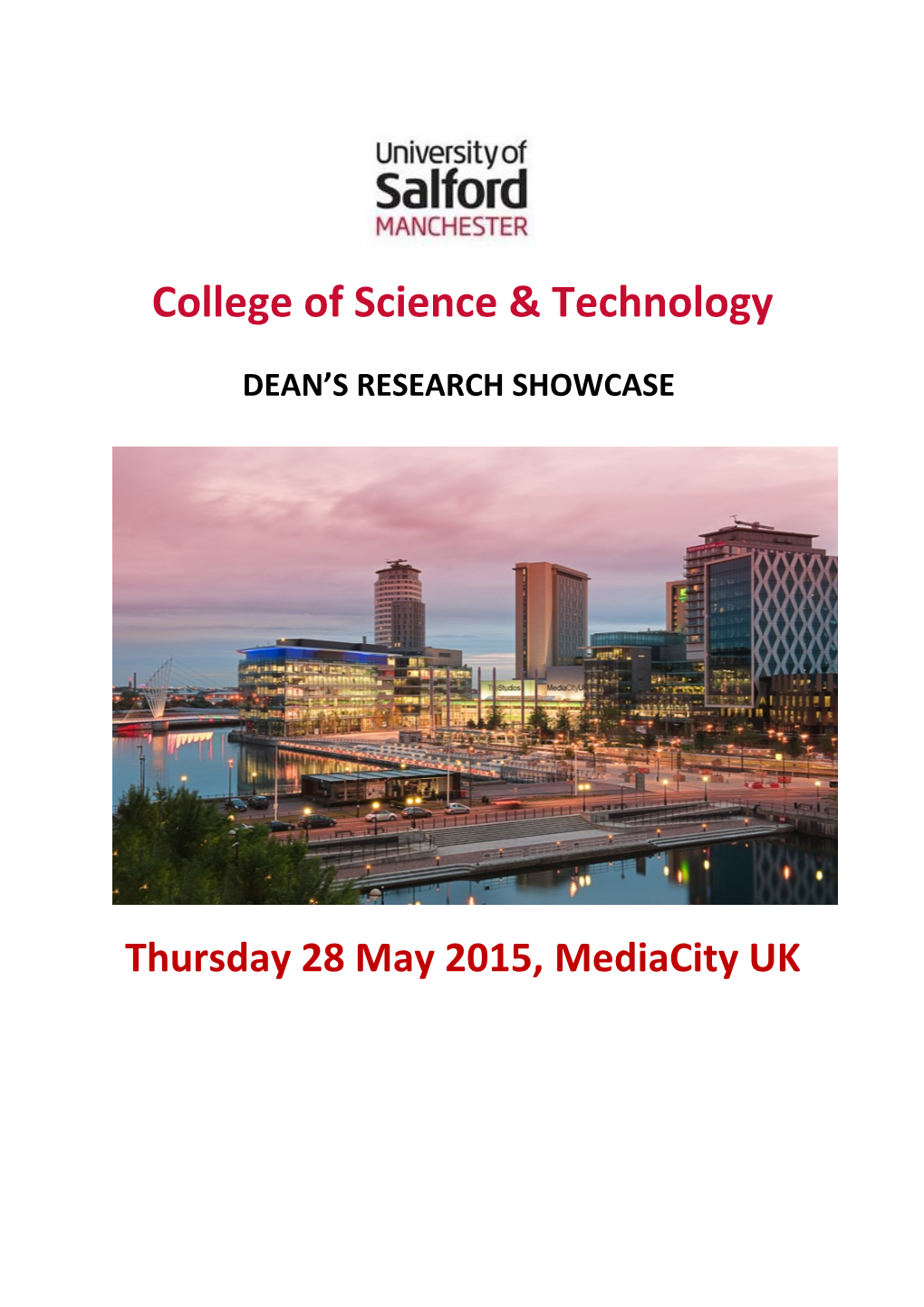 Structure for the CST Annual Research Showcase 2015