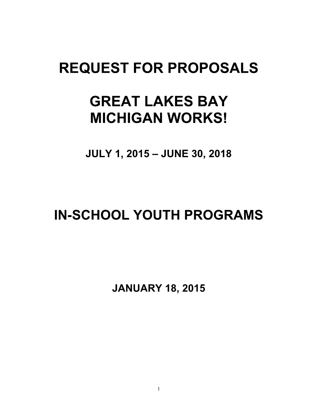 Request for Proposals s17