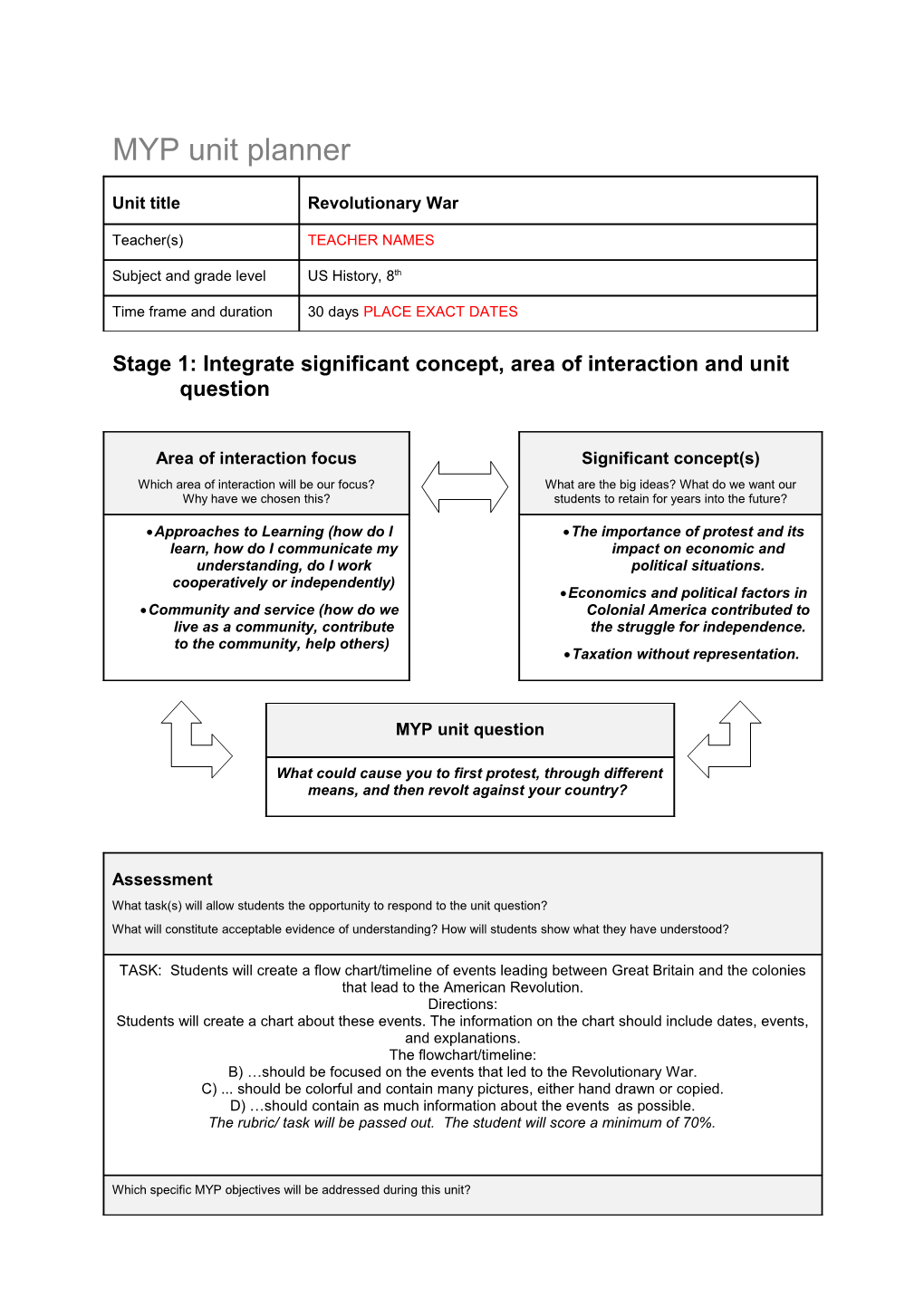 MYP Unit Planner s9