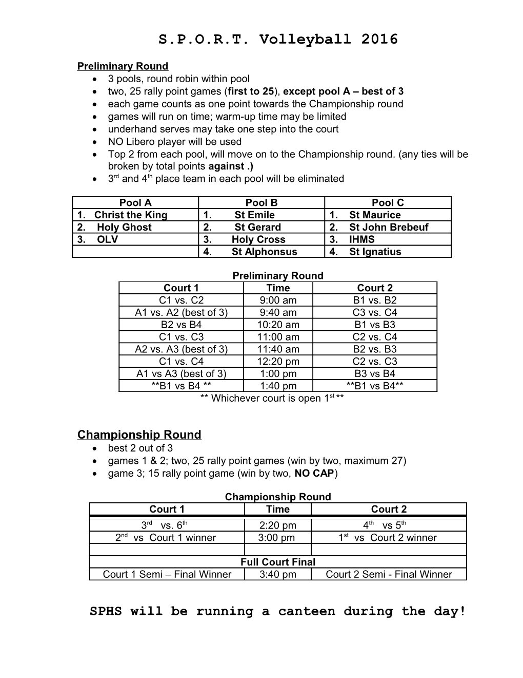 Preliminary Round