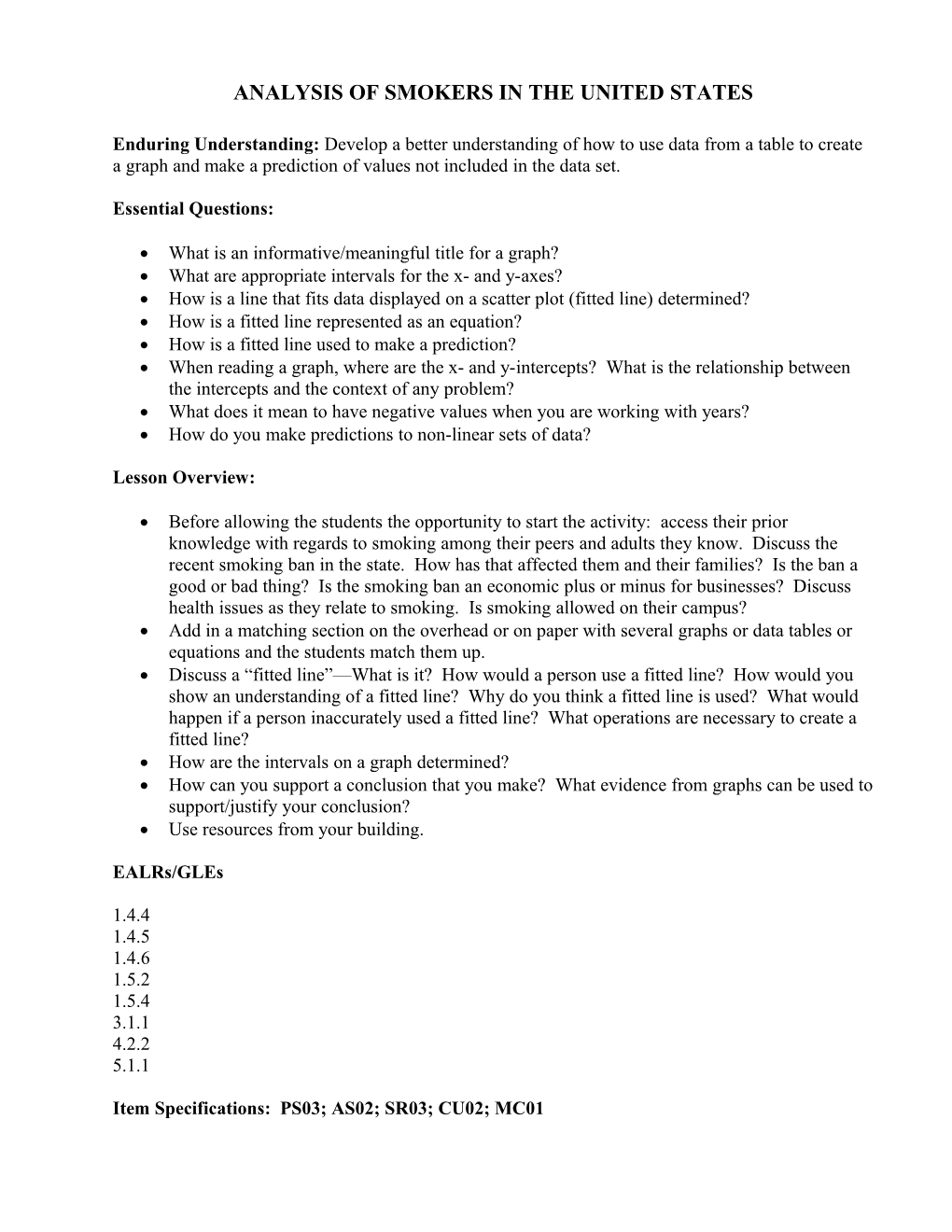 Analysis of Smokers