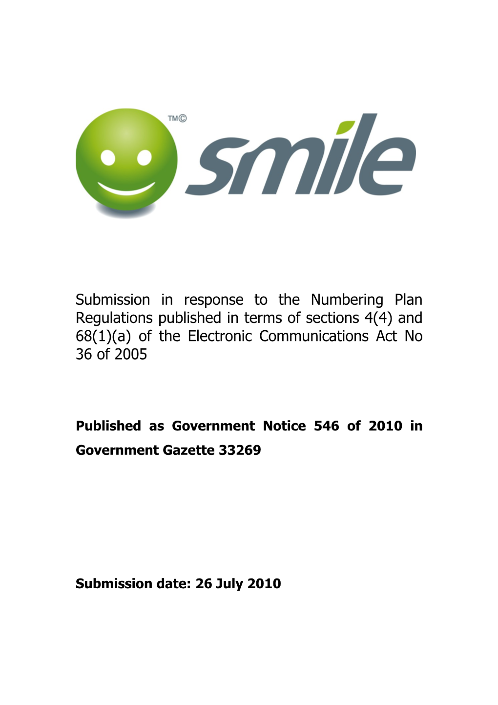 Smile Communications Pty Submission on Draft Interconnection Regulations Dated 24 December 2007 s1