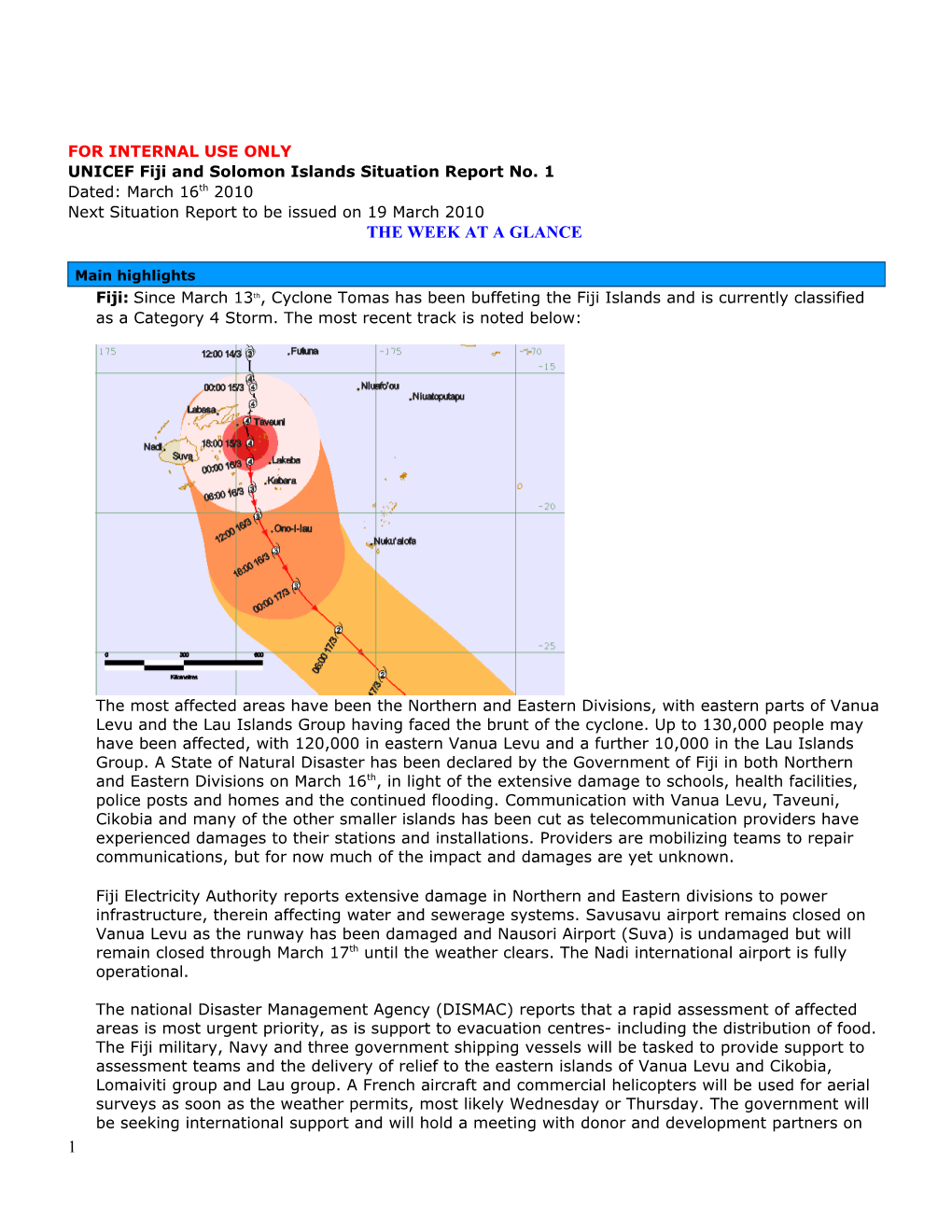 UNICEF Flash Situation Report