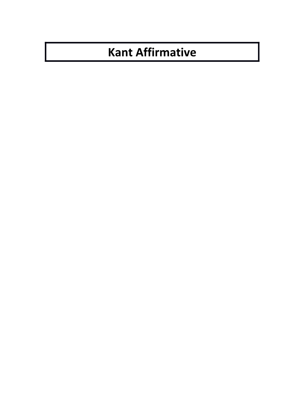 Kant Affirmative