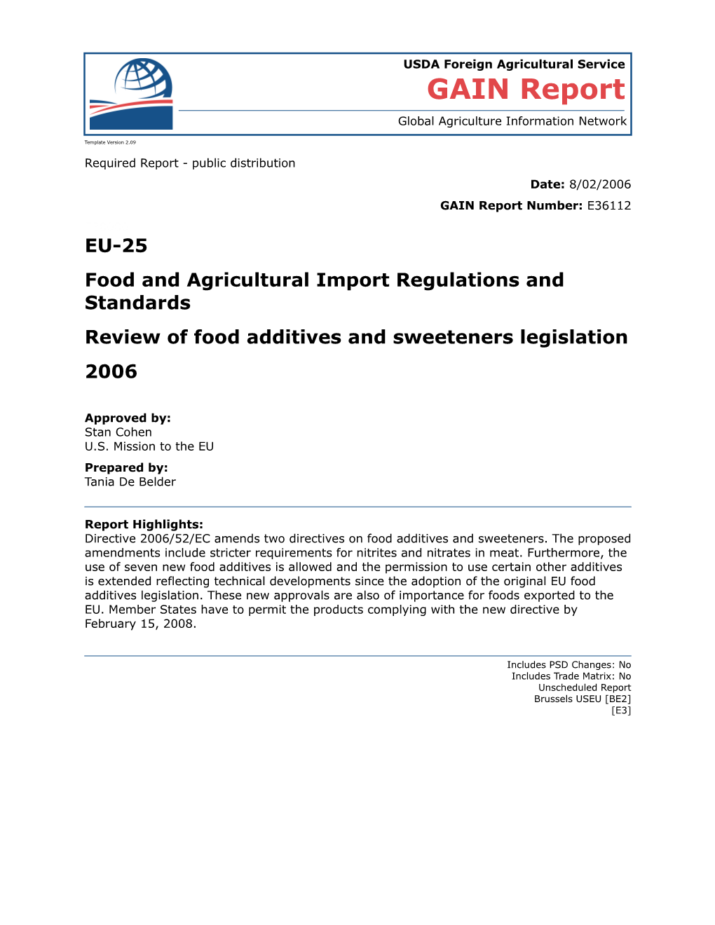 Food and Agricultural Import Regulations and Standards s15