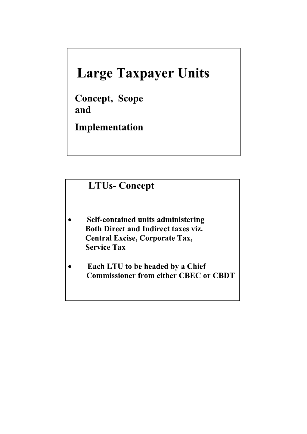 Large Taxpayer Units