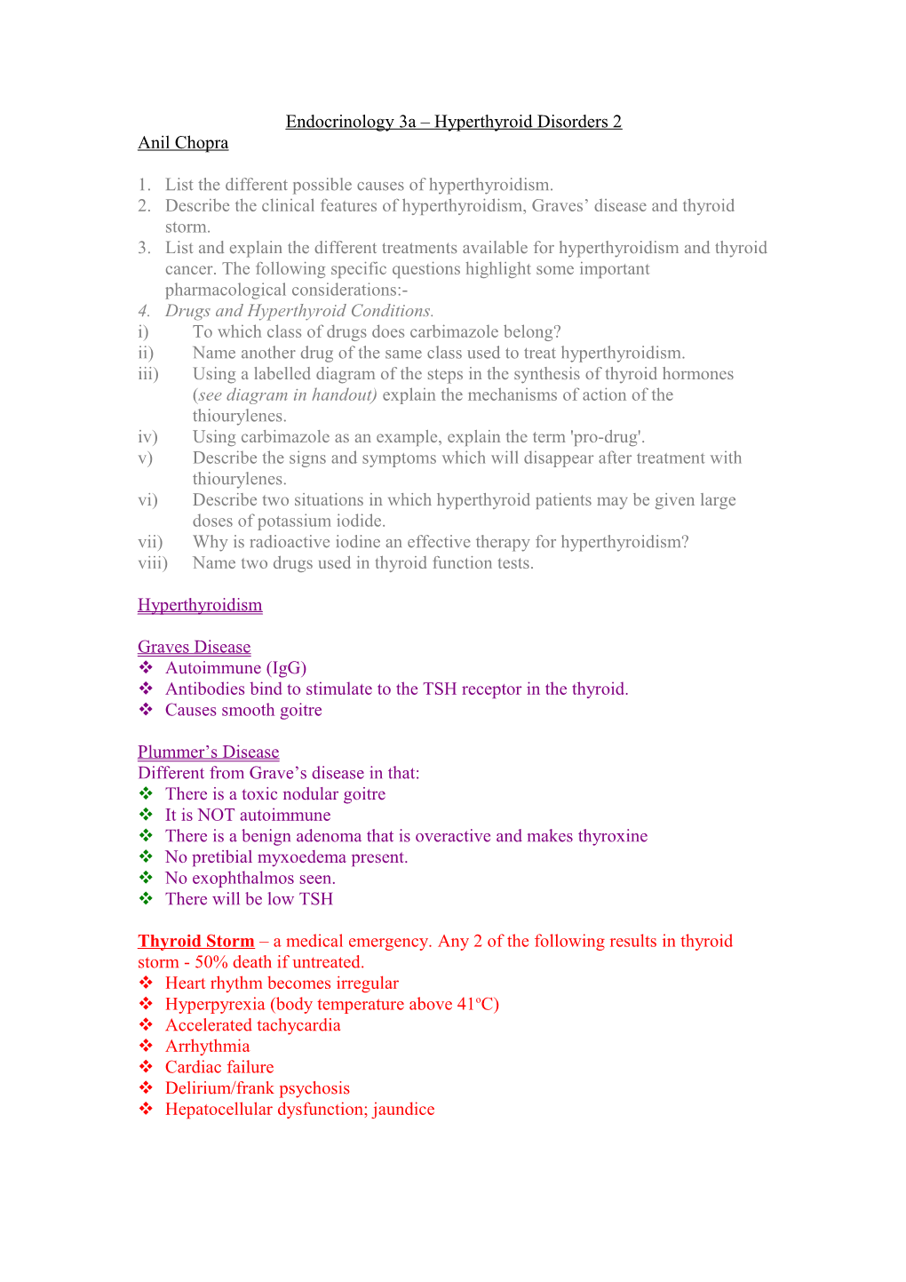 Endocrinology 3A Hyperthyroid Disorders 2