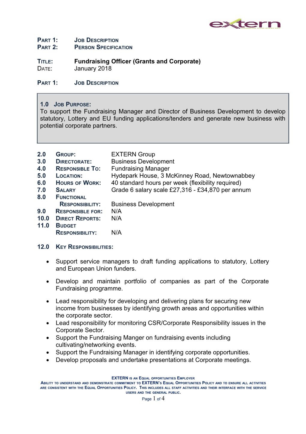 Title:Fundraising Officer (Grants and Corporate)