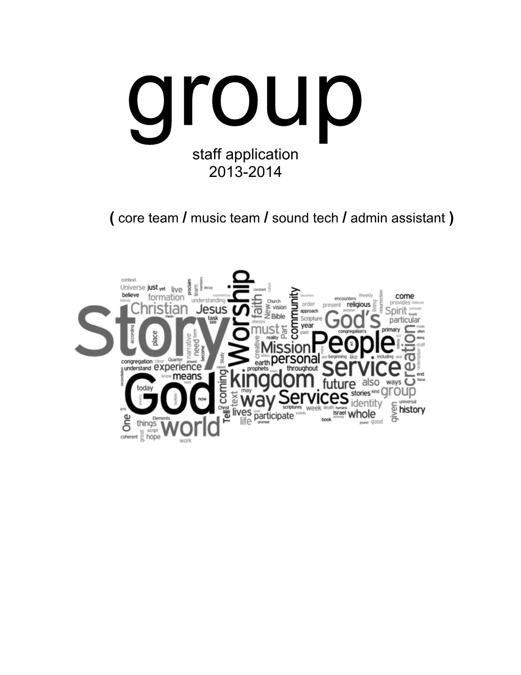 Campus Ministries GROUP Staff Application