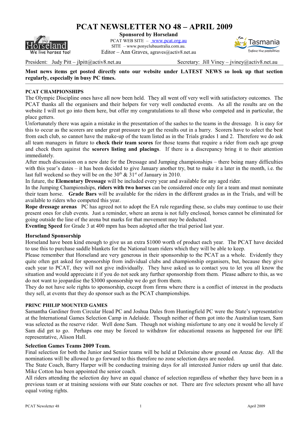Pcat Newsletter No 42 April 2007