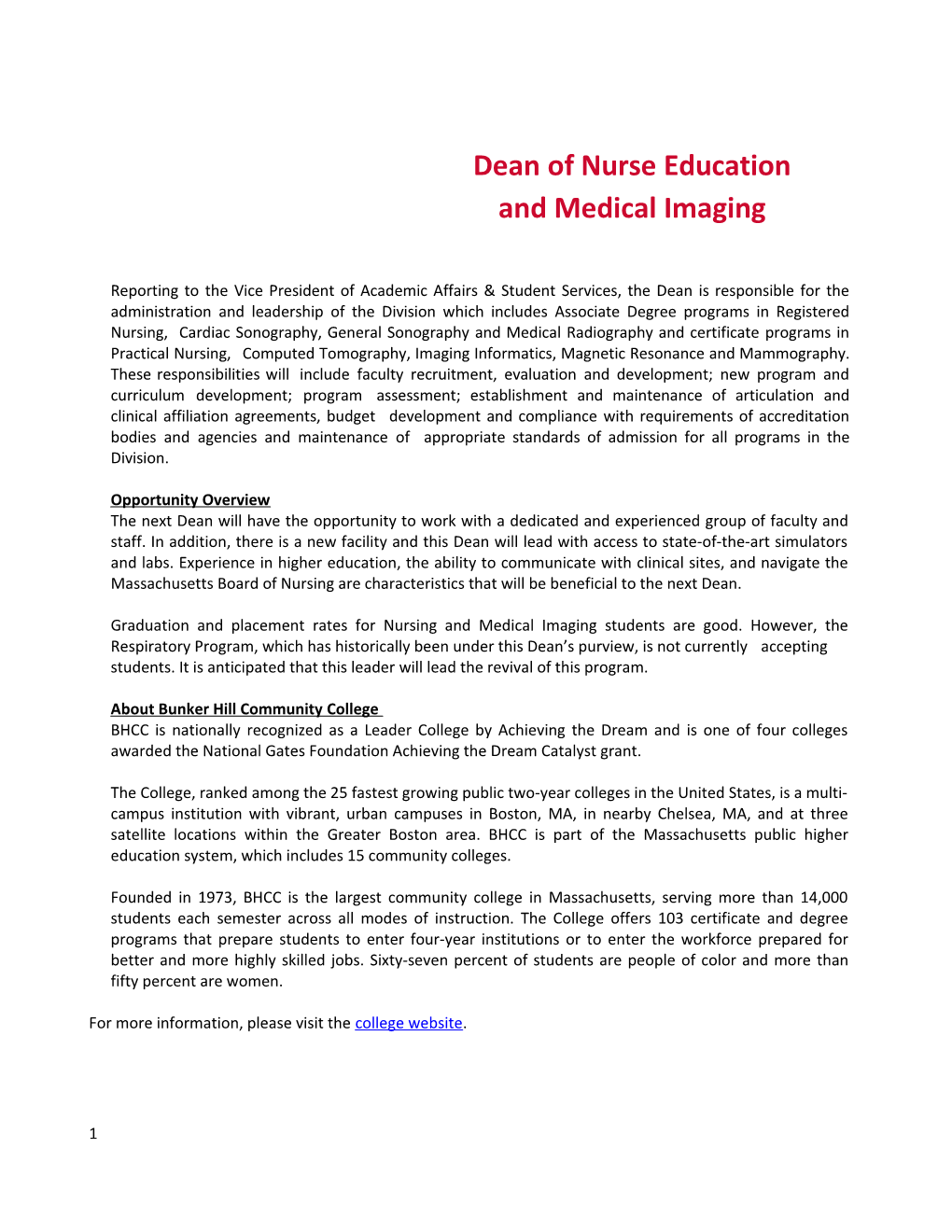 Deanof Nurseeducationandmedicalimaging