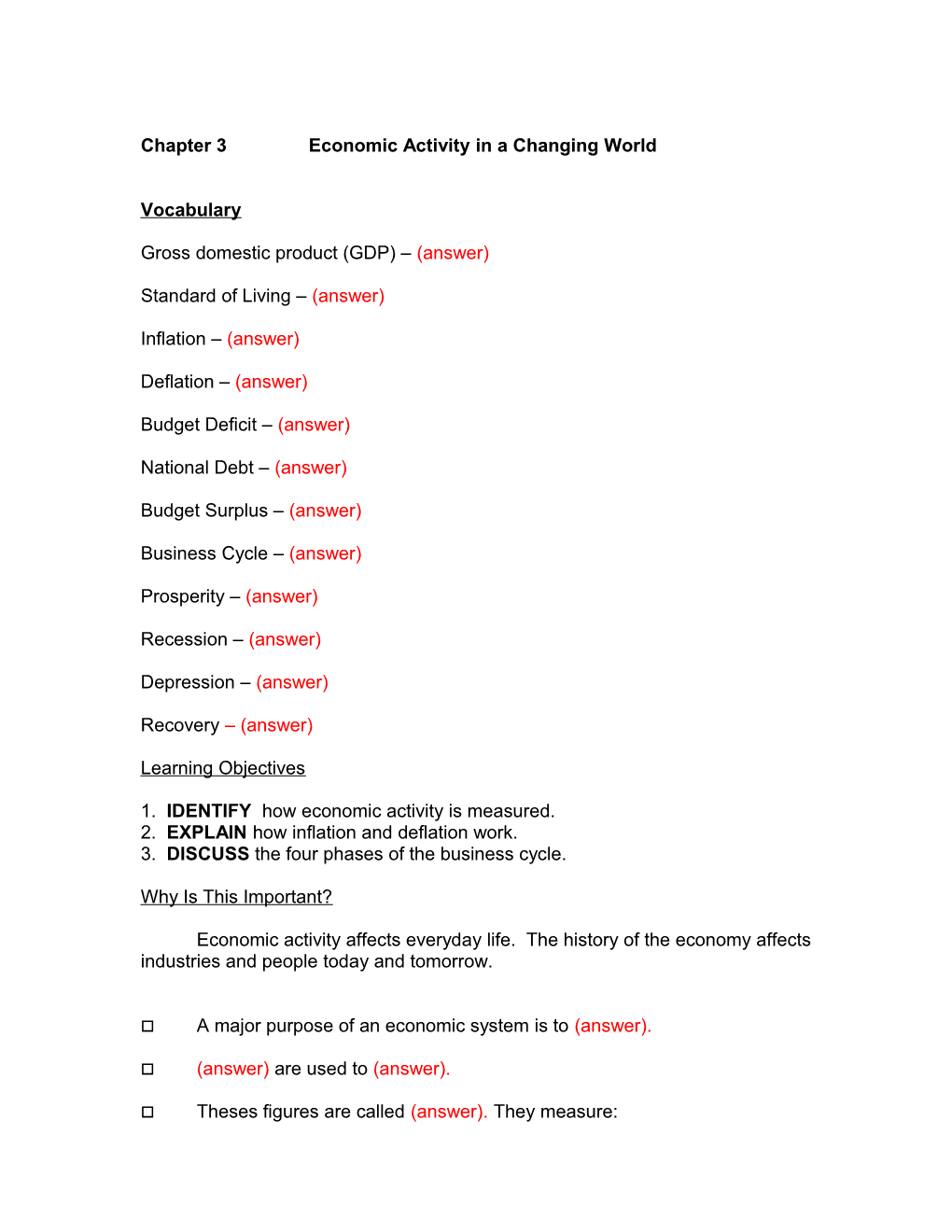 Chapter 3Economic Activity in a Changing World