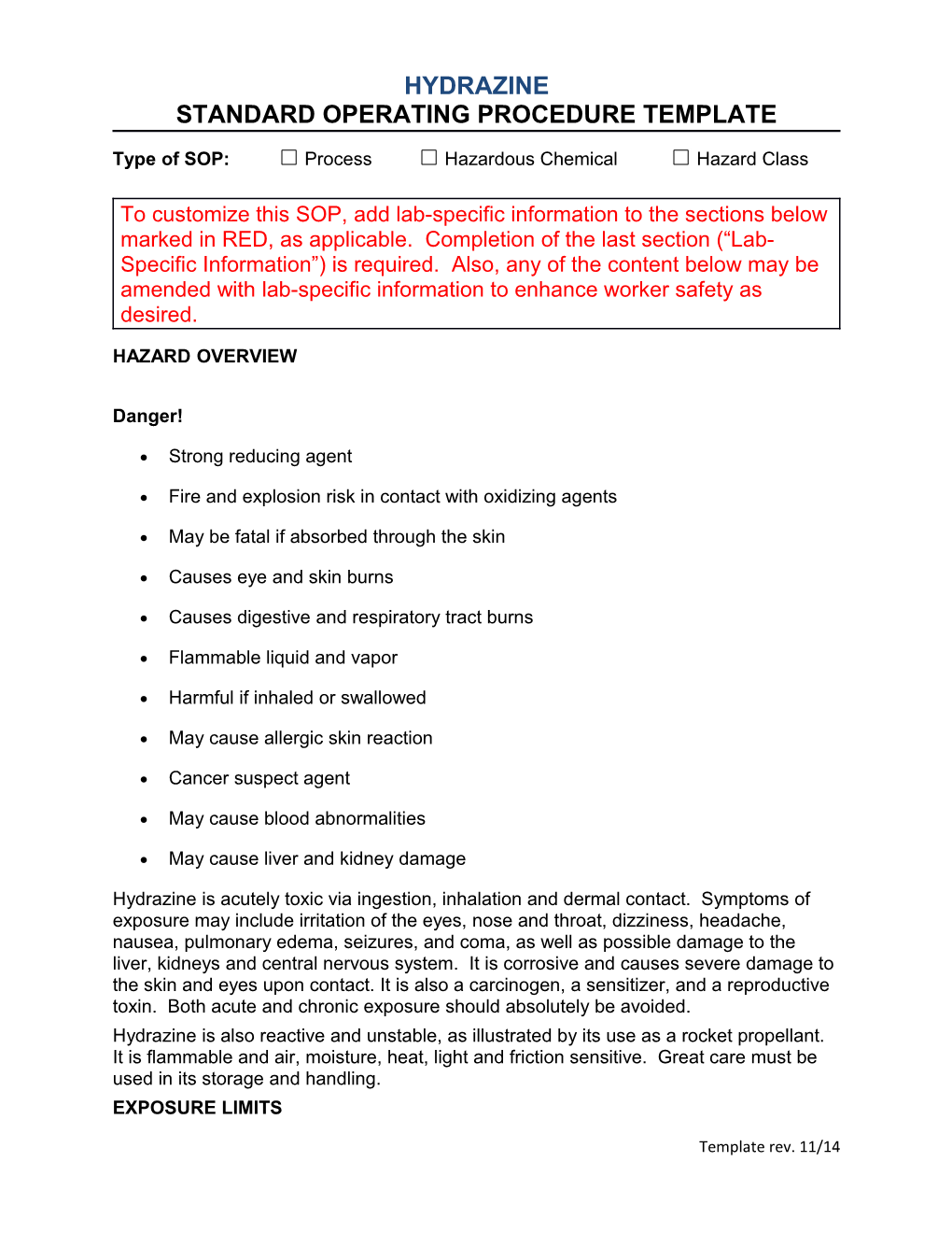 Standard Operating Procedure Template s2