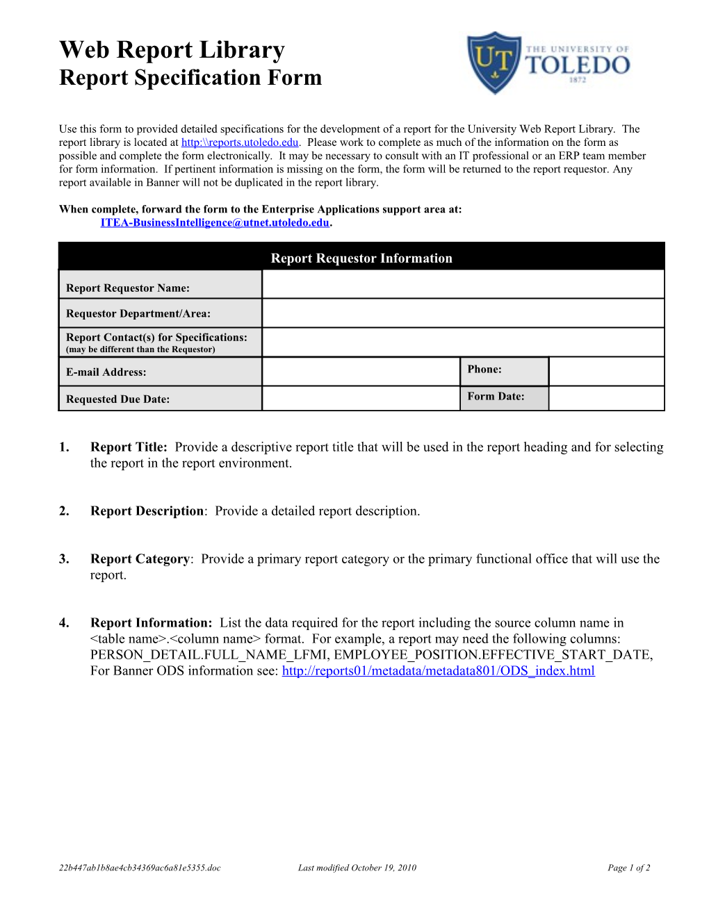 EAS Requirements Form