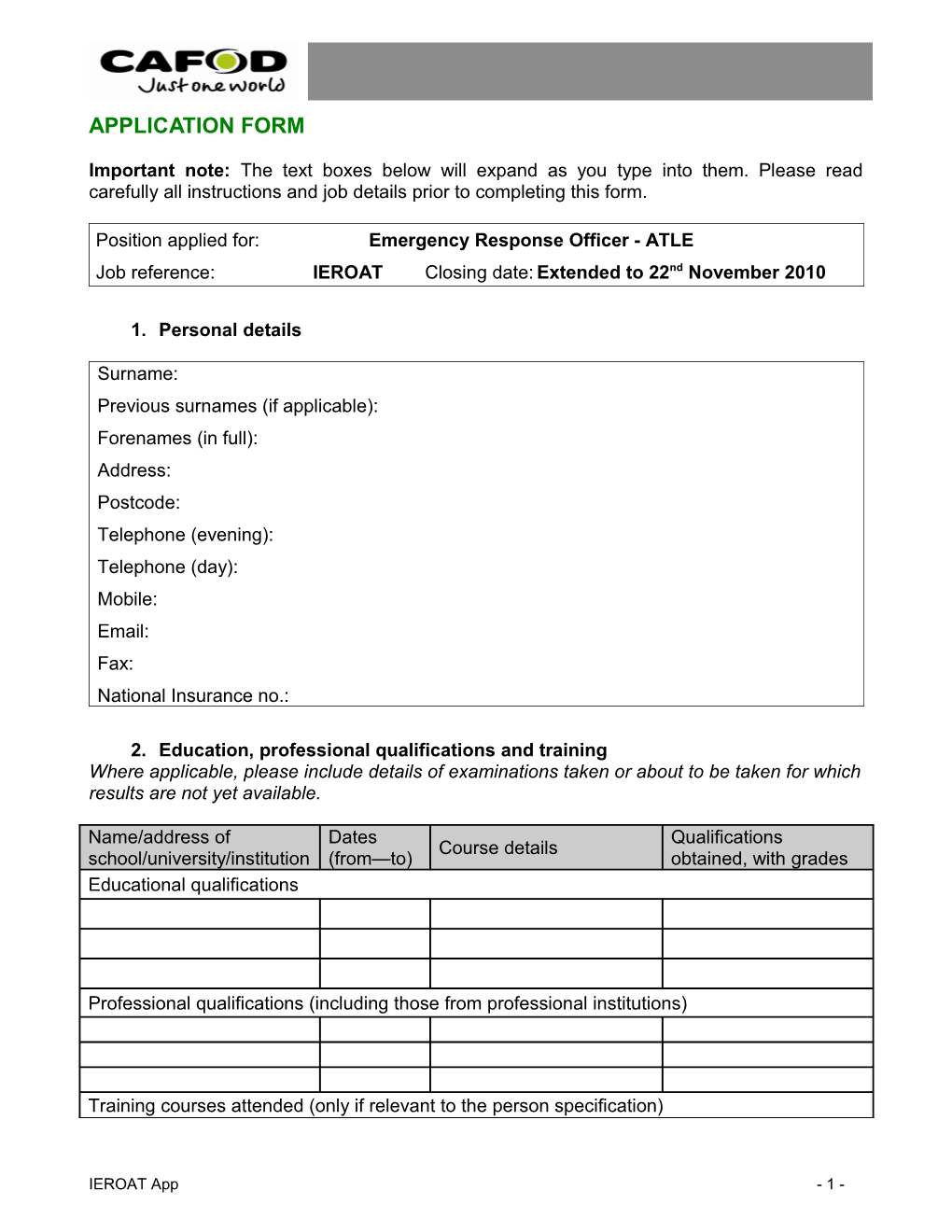 ID UK-Based Child Protection Application Form