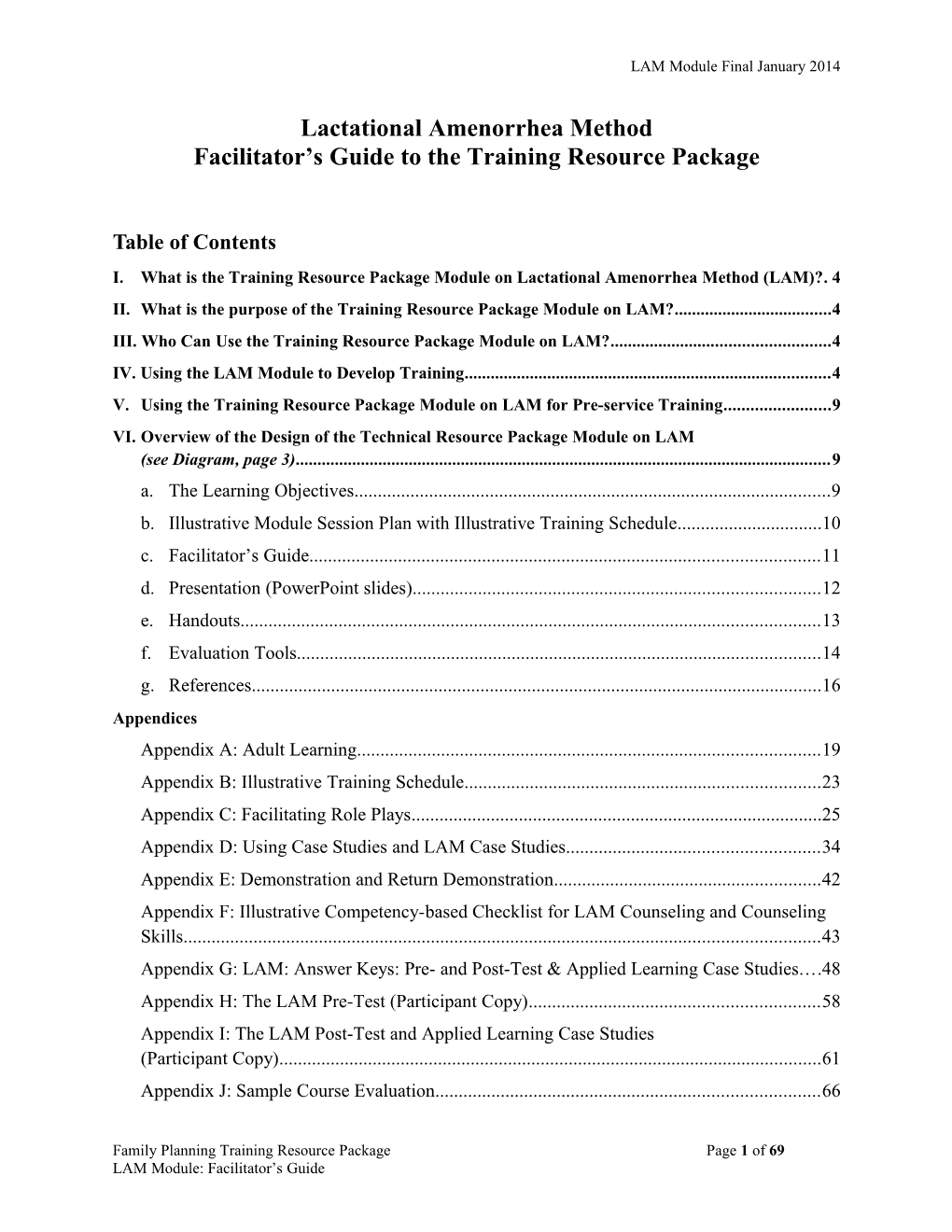 Facilitator S Guide to the Training Resource Package