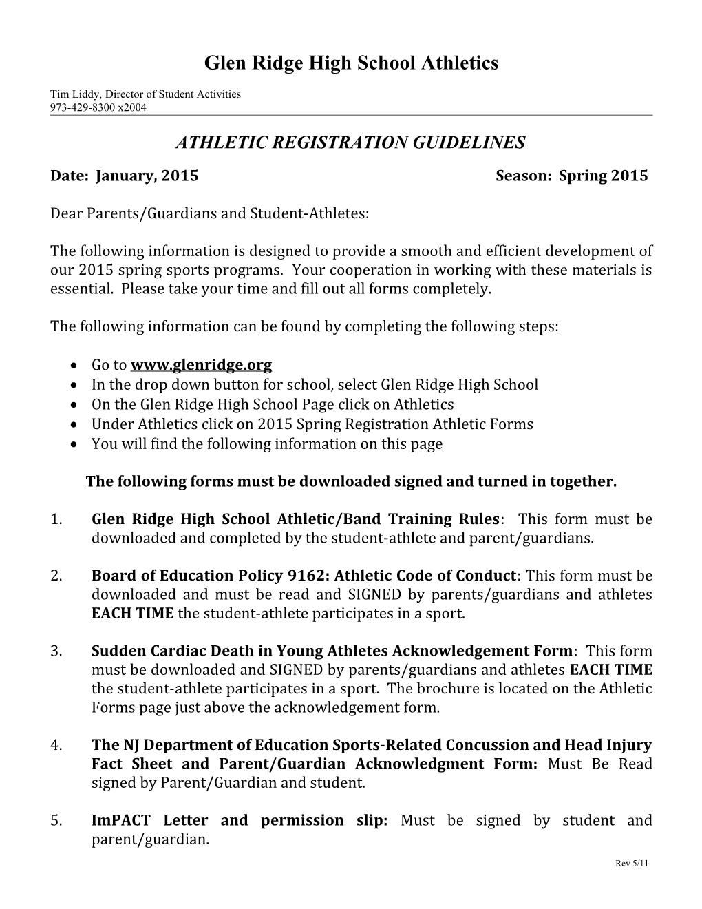 Glen Ridge High School Athletics