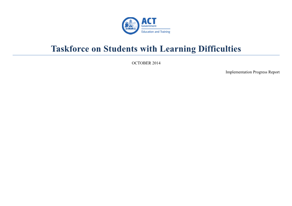 Taskforce on Students with Learning Difficulties