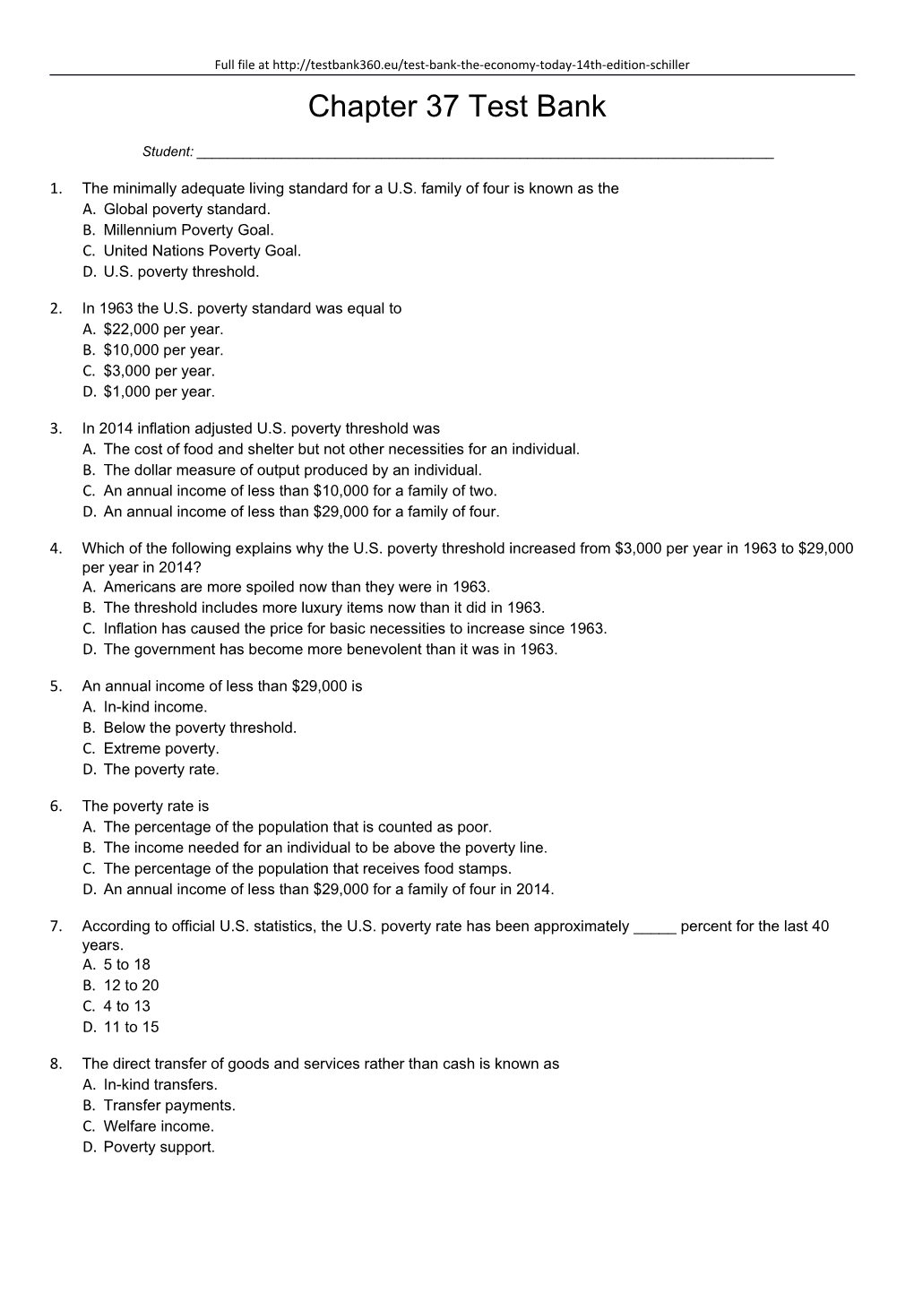 1. the Minimally Adequate Living Standard for a U.S. Family of Four Is Known As The