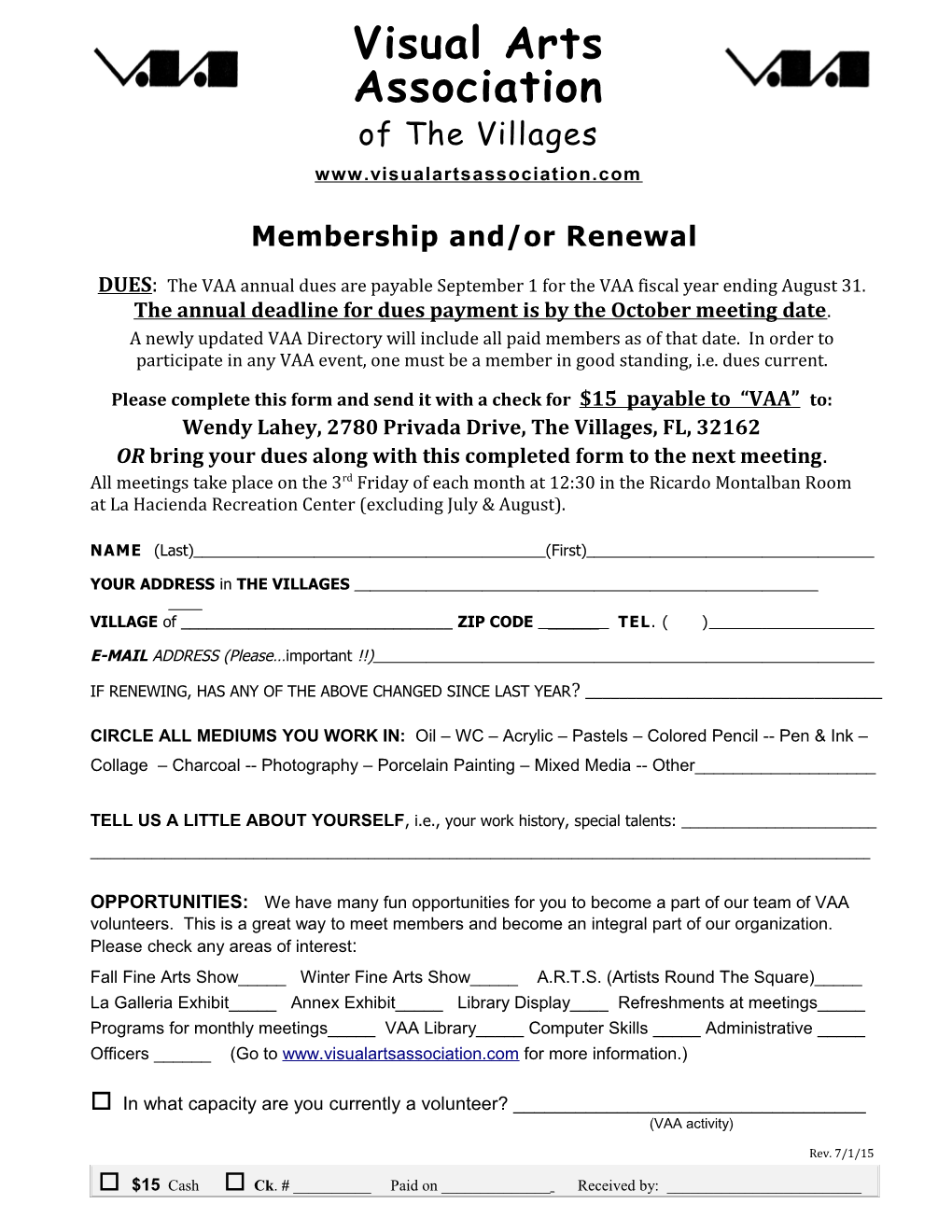 Membership And/Or Renewal