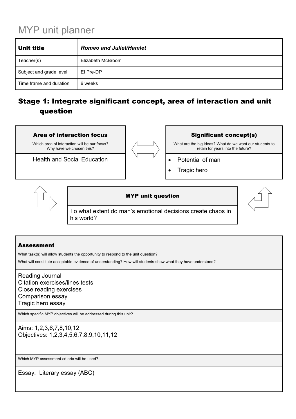 MYP Unit Planner s4