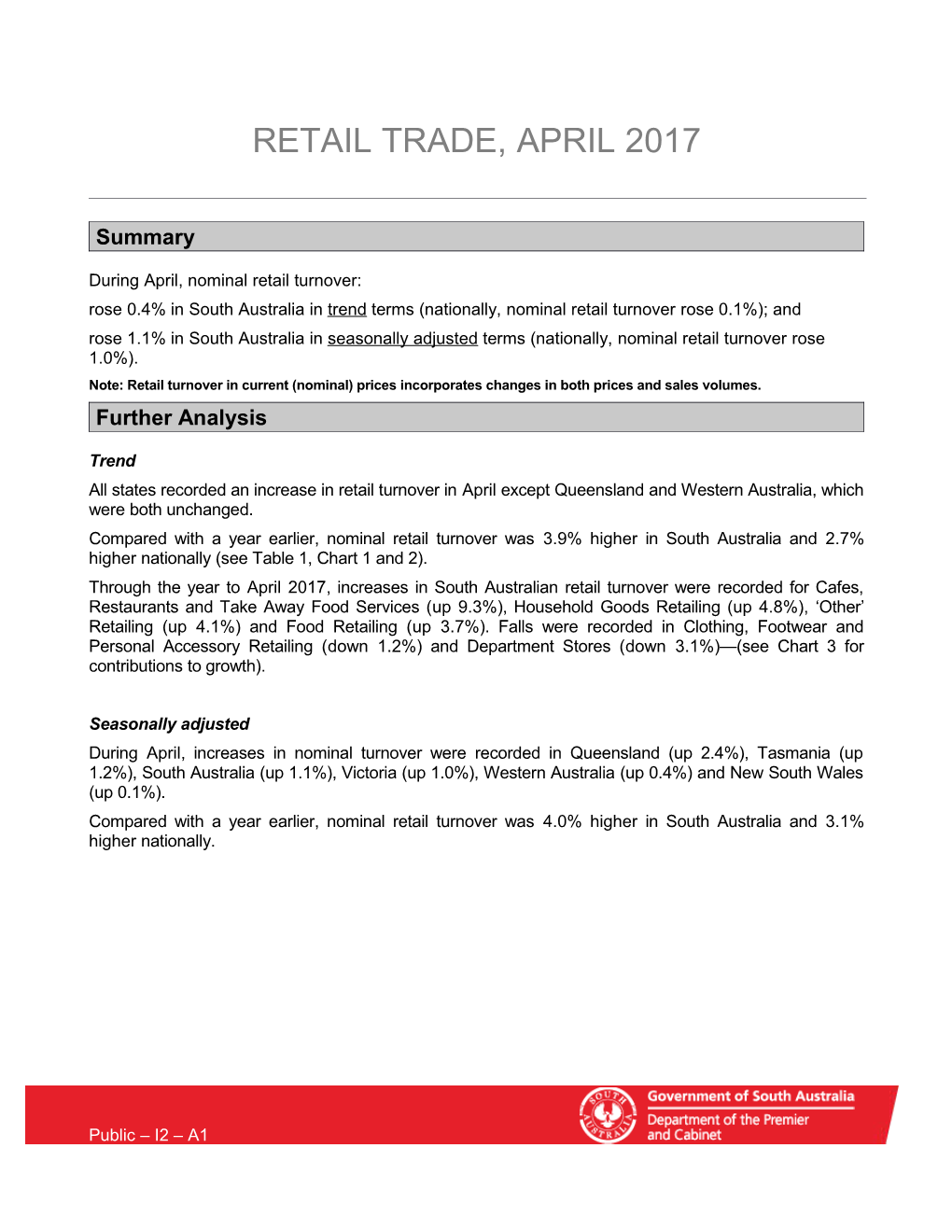 During April, Nominal Retail Turnover