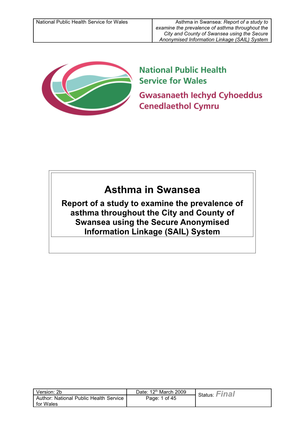 2009 National Public Health Service for Wales