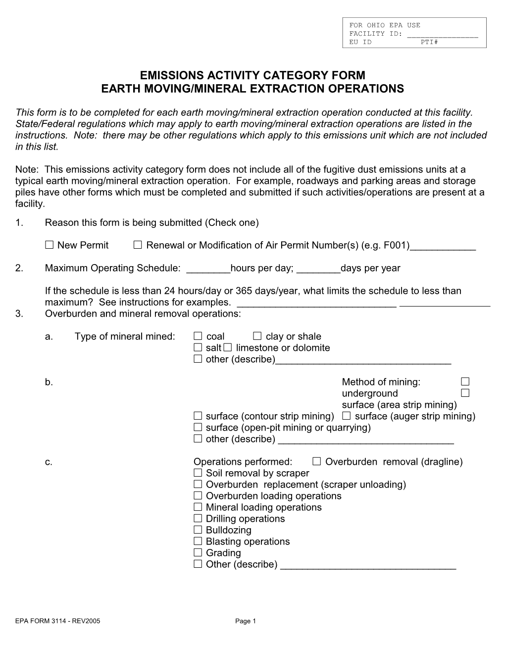 Emissions Activity Category Form s2