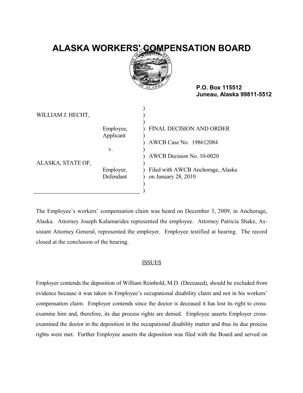 Alaska Workers' Compensation Board s19