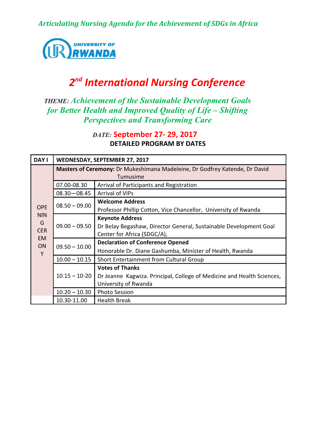 Articulating Nursing Agenda for the Achievement of Sdgs in Africa
