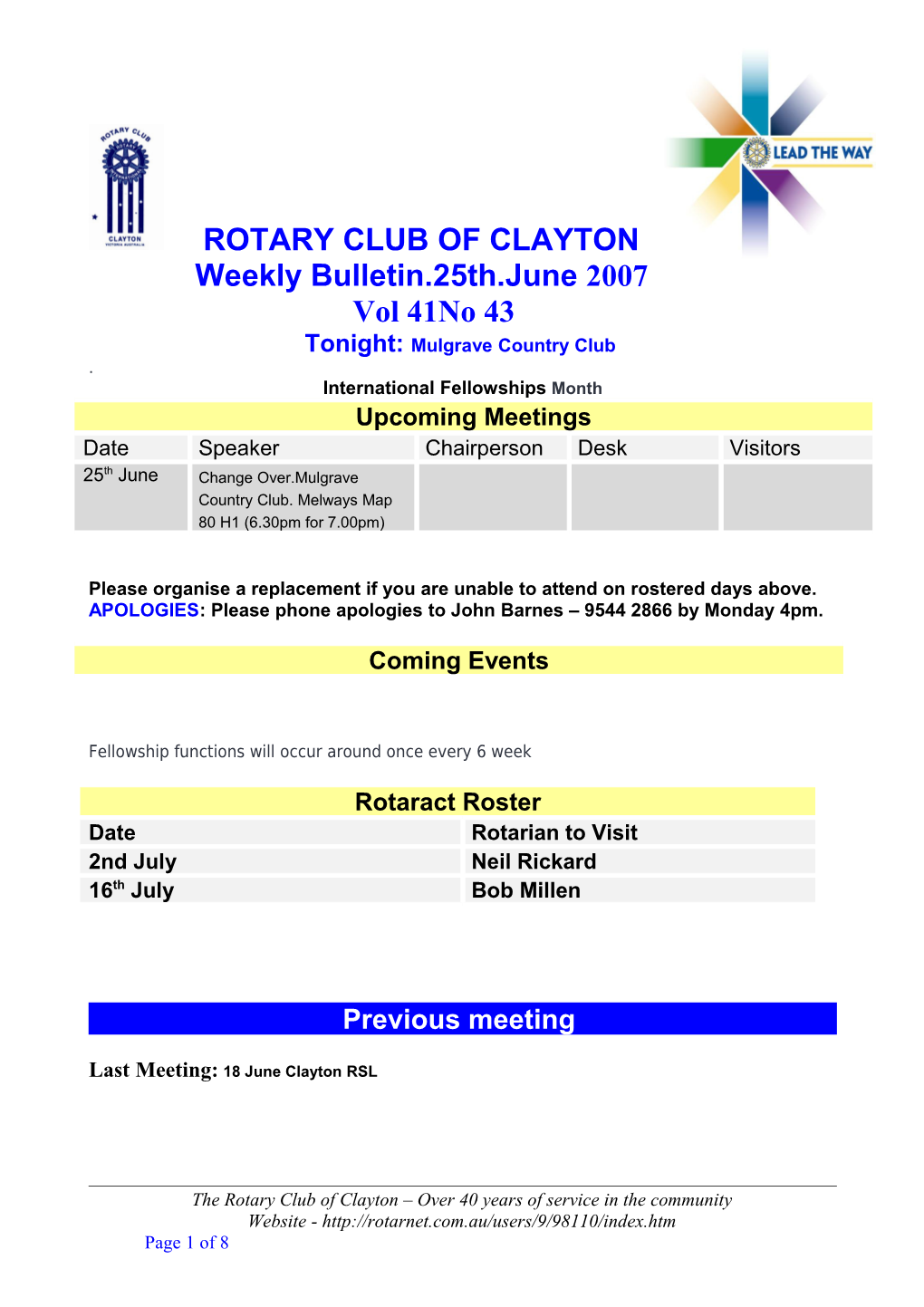 Rotary Club of Clayton