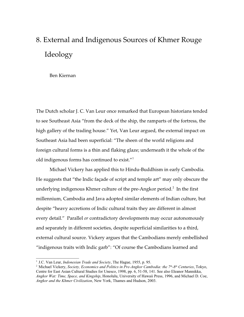 8. External and Indigenous Sources of Khmer Rouge Ideology