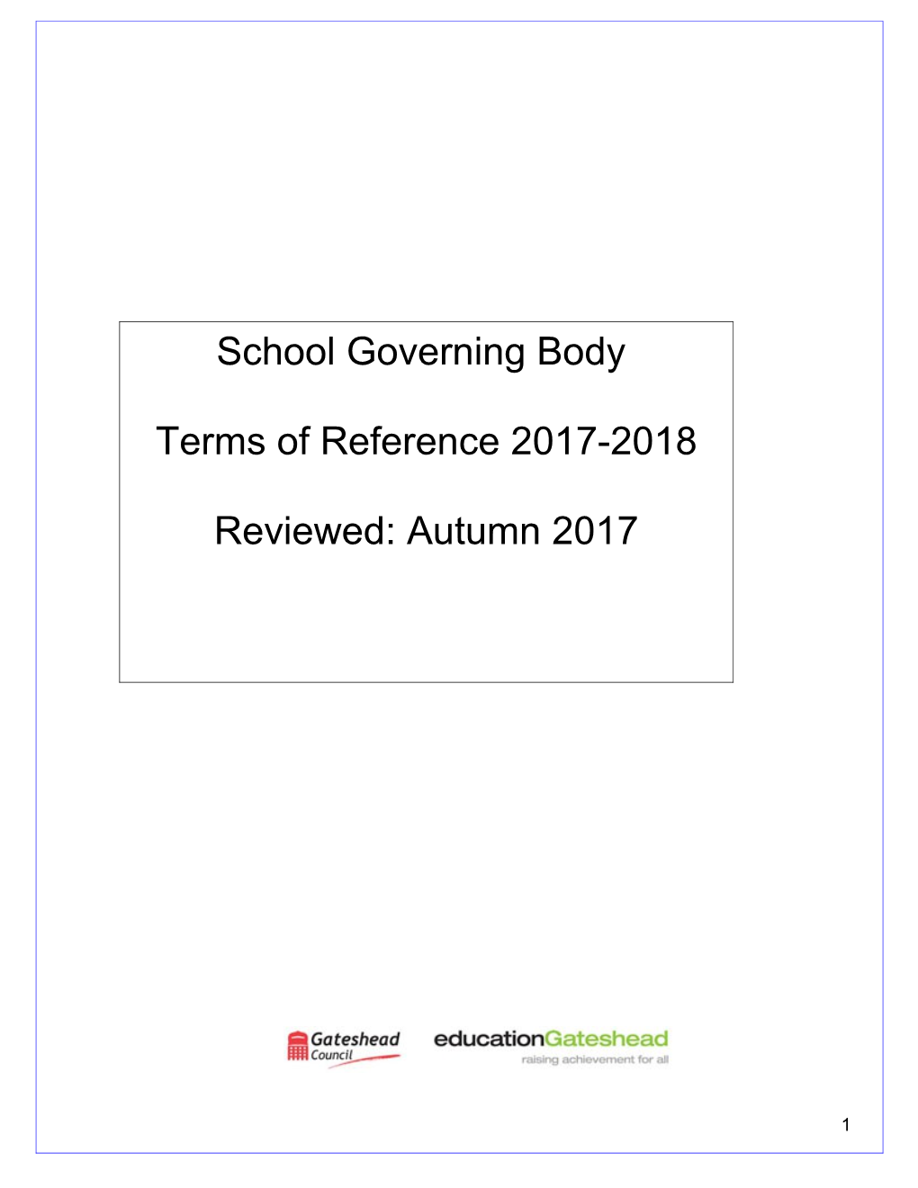 Governing Body Committee Model Terms of Reference